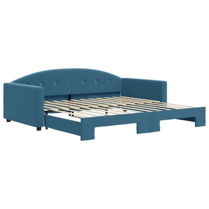 Divano Letto con Letto Estraibile Blu 100x200 cm in Velluto - homemem39