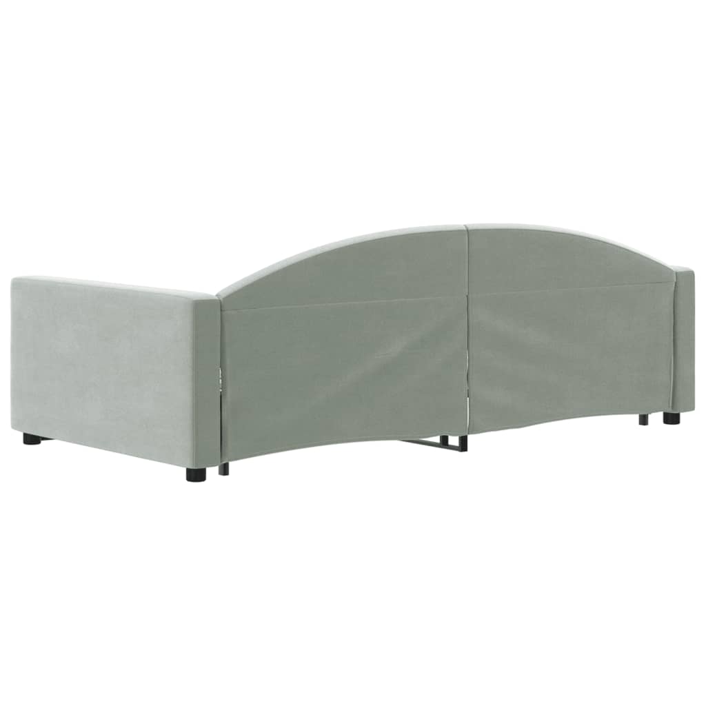 Divano Letto con Letto Estraibile Grigio Chiaro 100x200 Velluto | homemem39