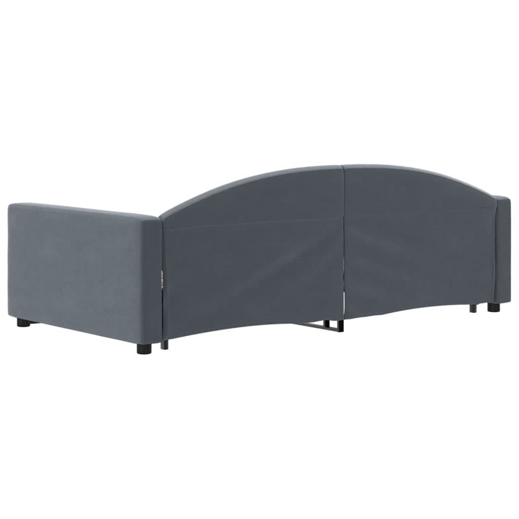 Divano Letto con Letto Estraibile Grigio Scuro 100x200 Velluto | homemem39