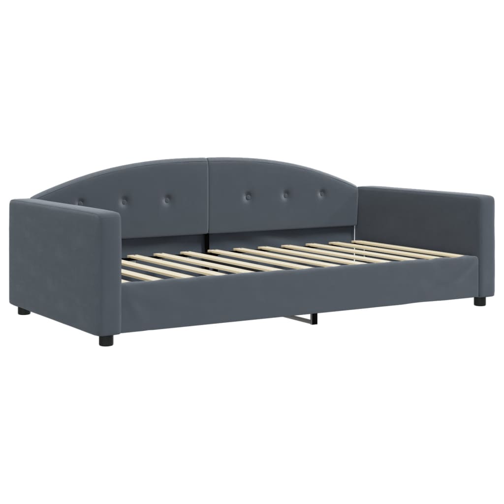 Divano Letto con Letto Estraibile Grigio Scuro 100x200 Velluto | homemem39