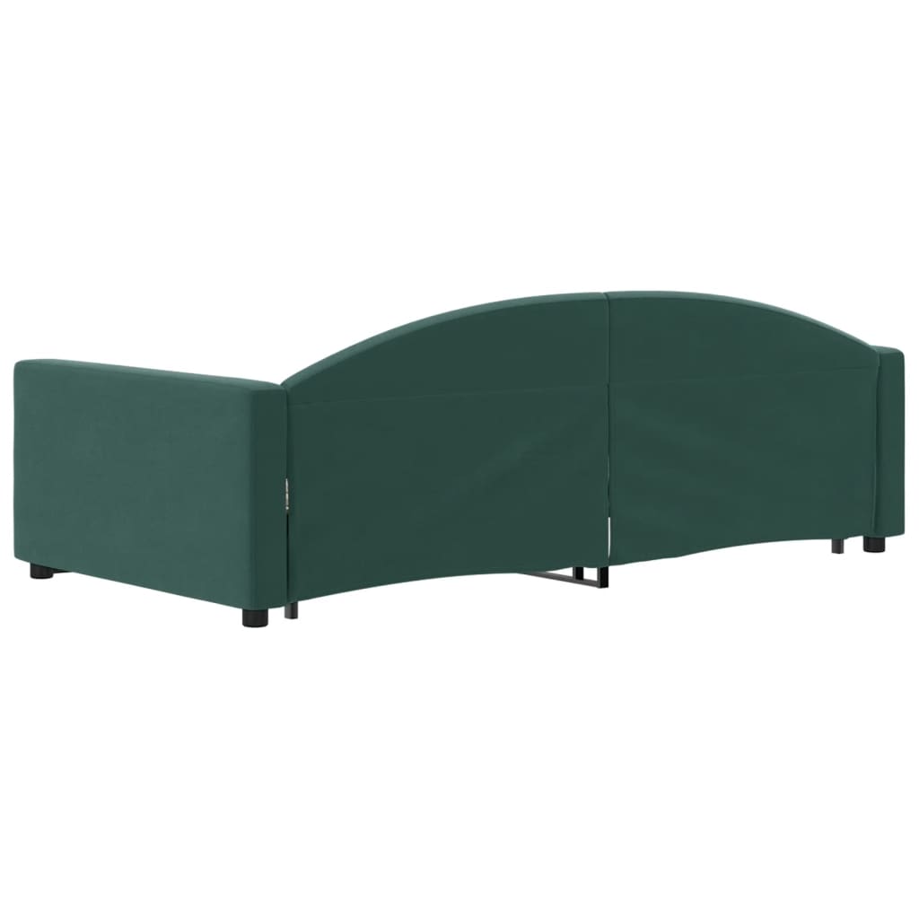 Divano Letto con Letto Estraibile Verde Scuro 100x200cm Velluto