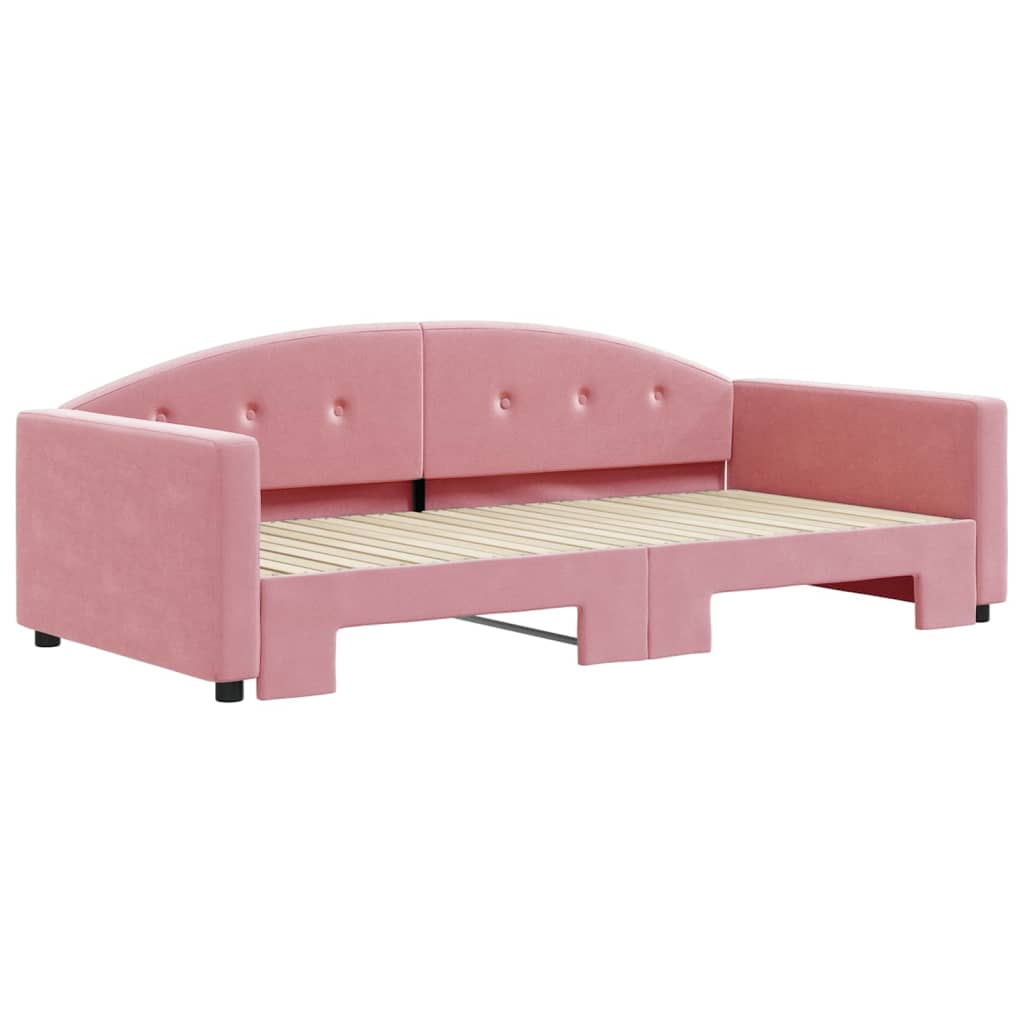 Divano Letto con Letto Estraibile Rosa 100x200 cm in Velluto - homemem39