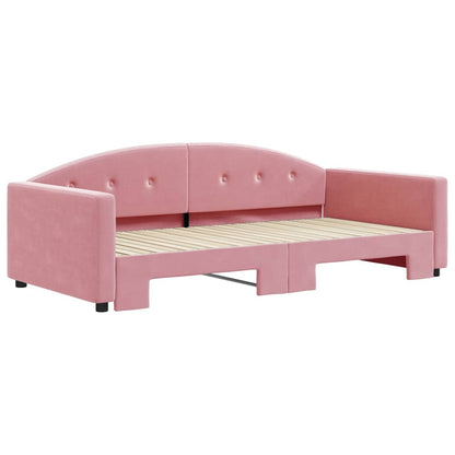 Divano Letto con Letto Estraibile Rosa 100x200 cm in Velluto - homemem39