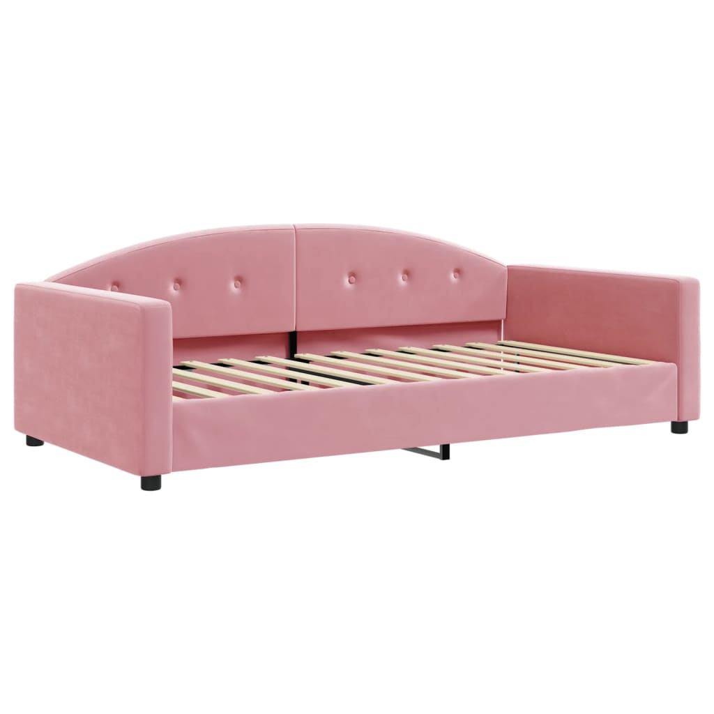 Divano Letto con Letto Estraibile Rosa 100x200 cm in Velluto - homemem39