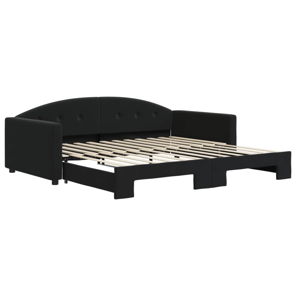 Divano Letto con Letto Estraibile Nero 100x200 cm in Velluto | homemem39