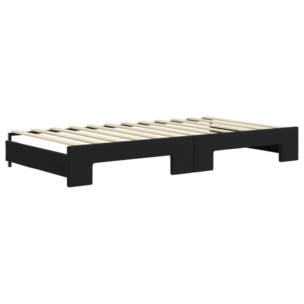 Divano Letto con Letto Estraibile Nero 100x200 cm in Velluto | homemem39