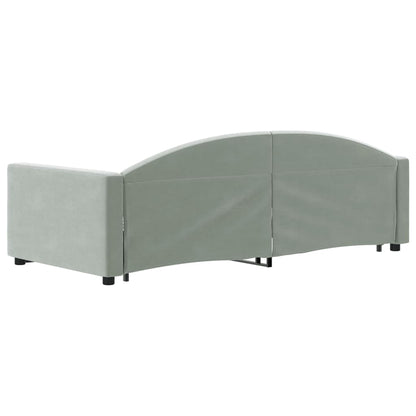 Divano Letto con Letto Estraibile Grigio Chiaro 90x190 Velluto - homemem39