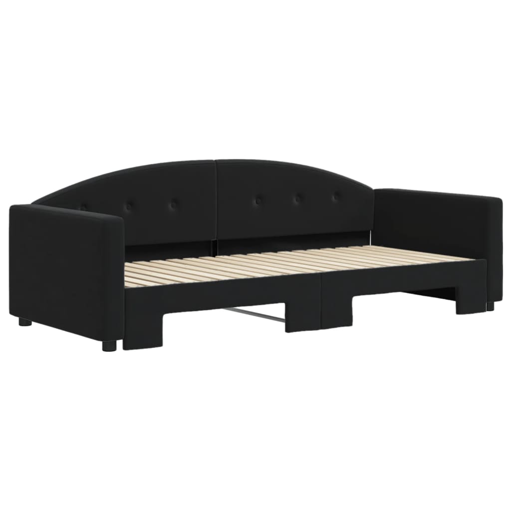 Divano Letto con Letto Estraibile Nero 90x190 cm in Velluto - homemem39
