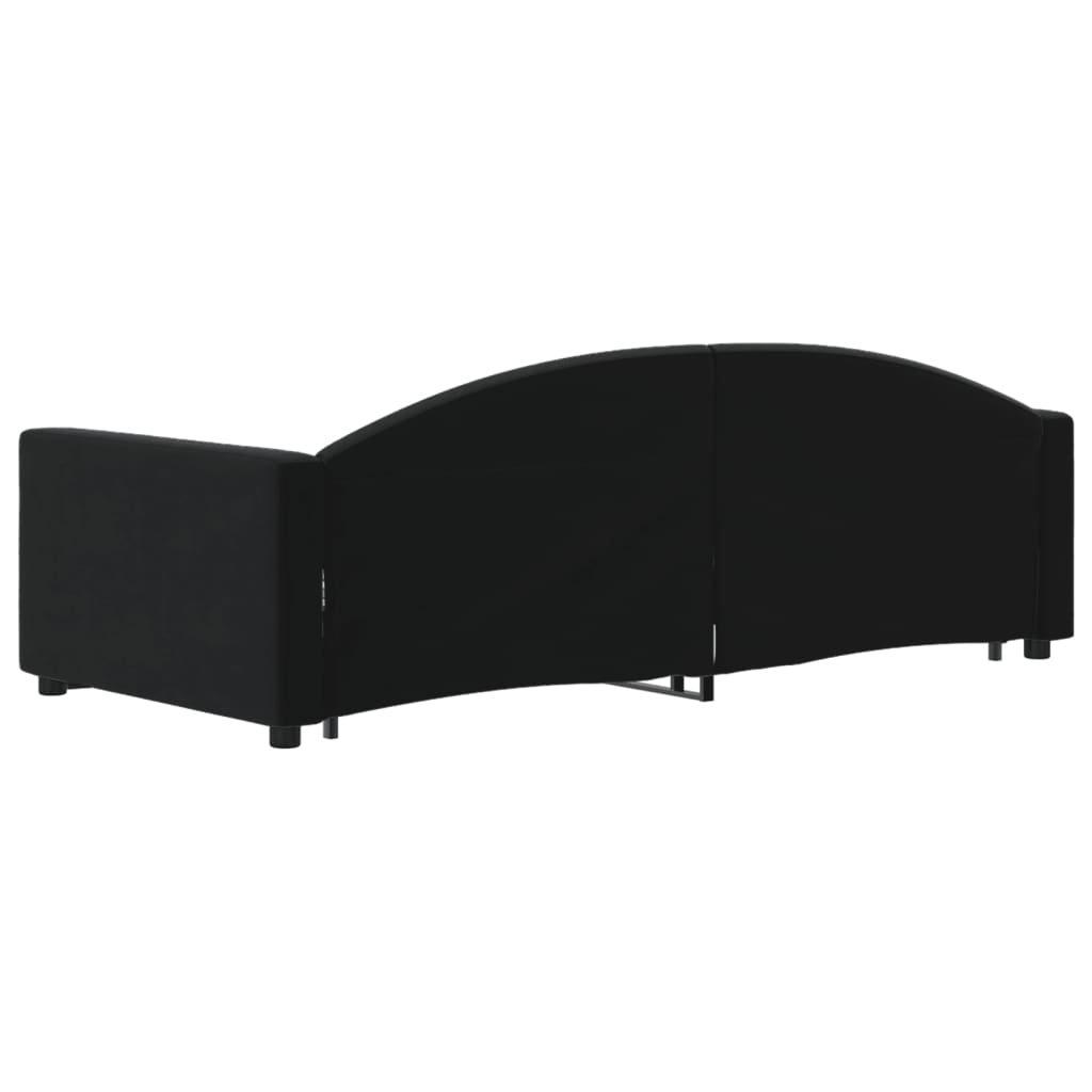 Divano Letto con Letto Estraibile Nero 90x190 cm in Velluto - homemem39