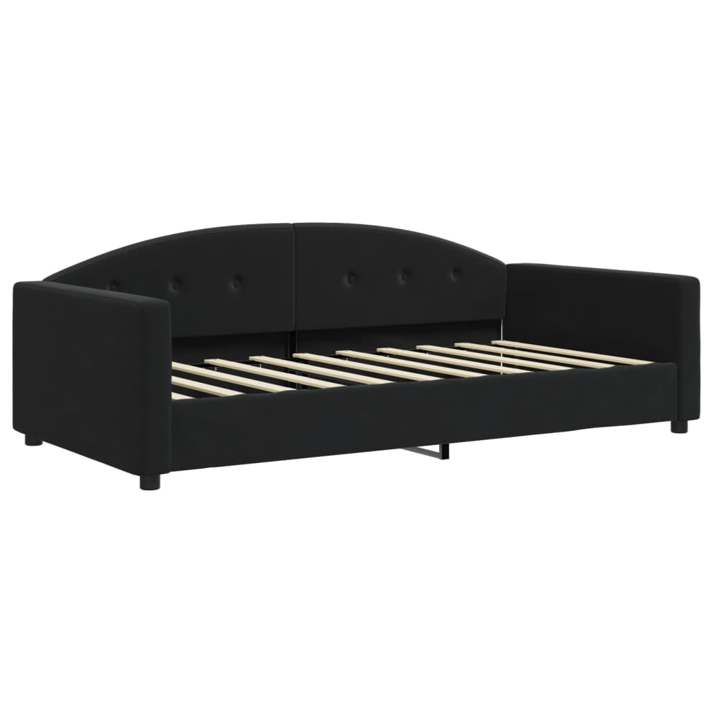 Divano Letto con Letto Estraibile Nero 90x190 cm in Velluto - homemem39