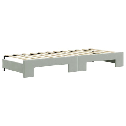 Divano Letto Estraibile Materassi Grigio Chiaro 80x200 Velluto - homemem39