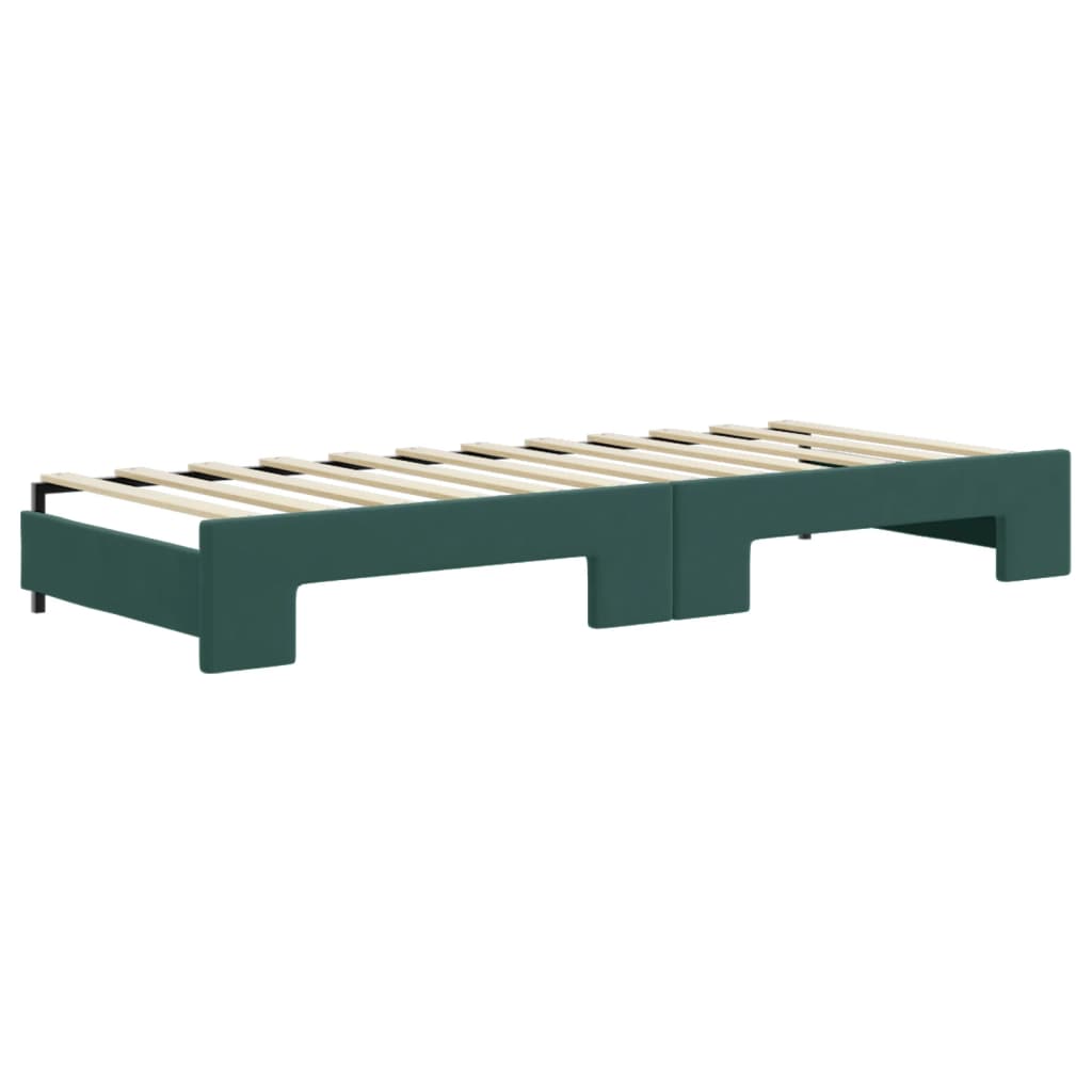 Divano Letto Estraibile Materassi Verde Scuro 80x200 Velluto - homemem39