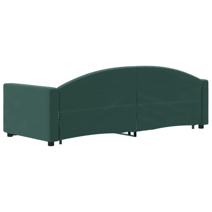 Divano Letto Estraibile Cassetti Verde Scuro 80x200cm Velluto - homemem39