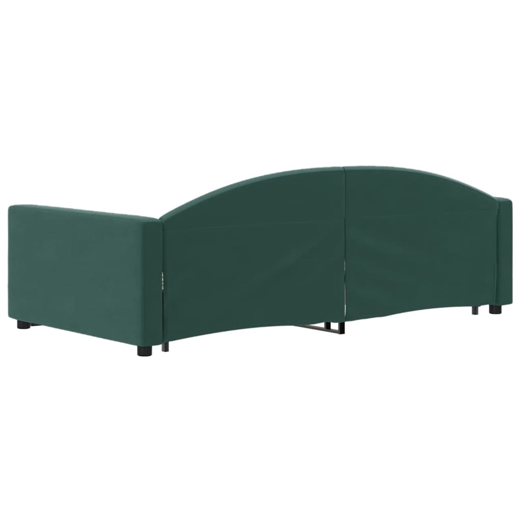 Divano Letto Estraibile Cassetti Verde Scuro 90x200cm Velluto - homemem39
