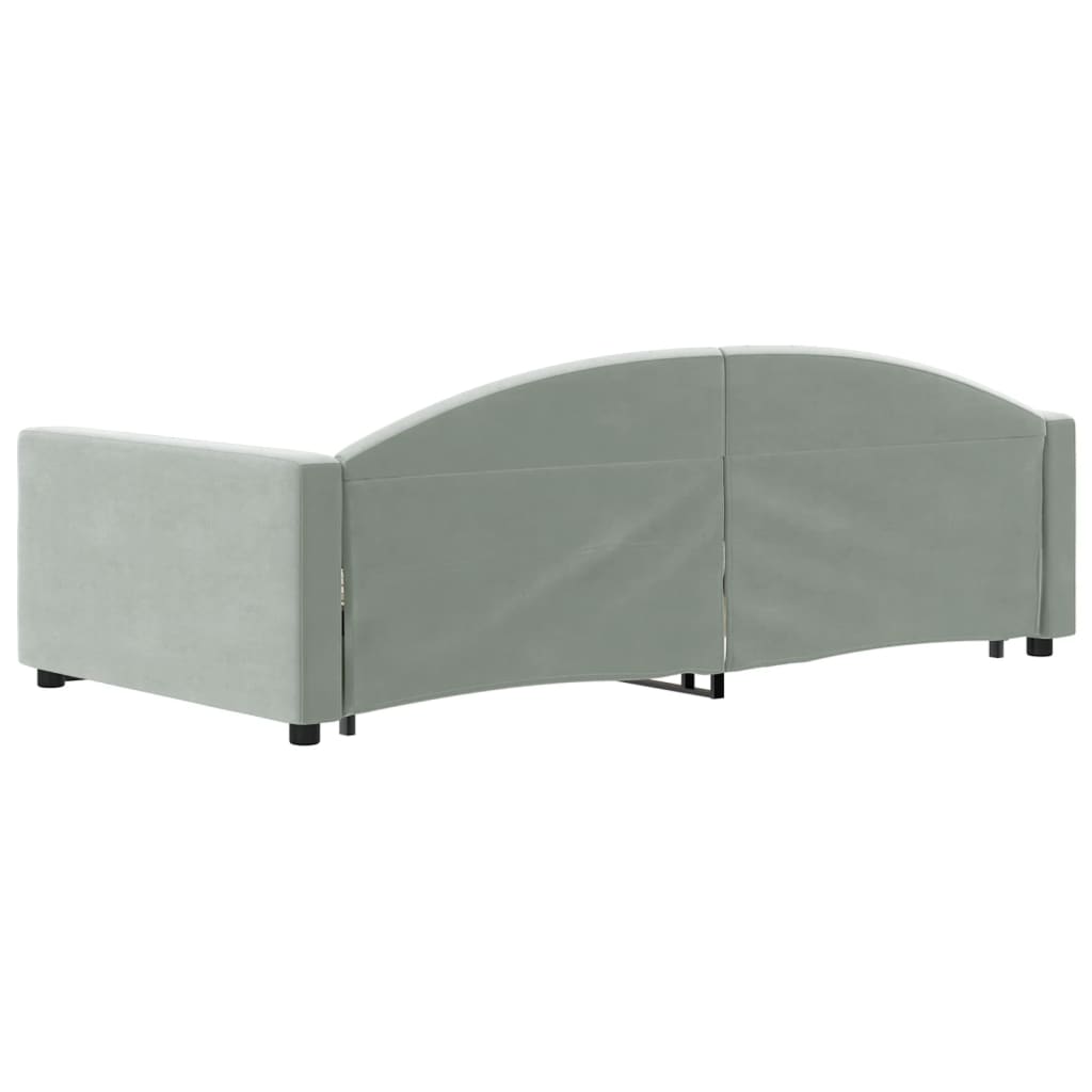 Divano Letto Estraibile Cassetti Grigio Chiaro 100x200 Velluto - homemem39
