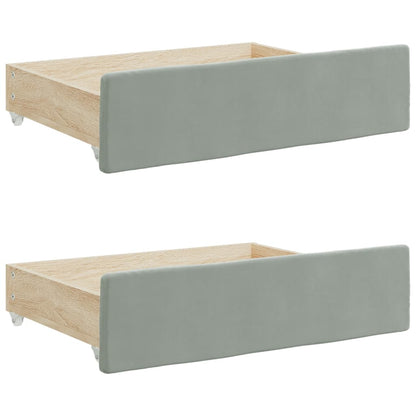 Divano Letto Estraibile Cassetti Grigio Chiaro 100x200 Velluto - homemem39
