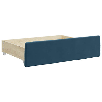 Divano Letto Estraibile con Cassetti Blu 80x200 cm in Velluto | homemem39
