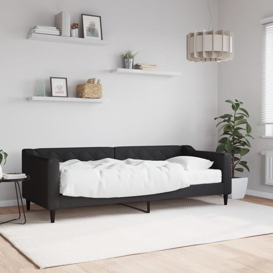 Divano Letto con Materasso Nero 80x200 cm in Tessuto | homemem39