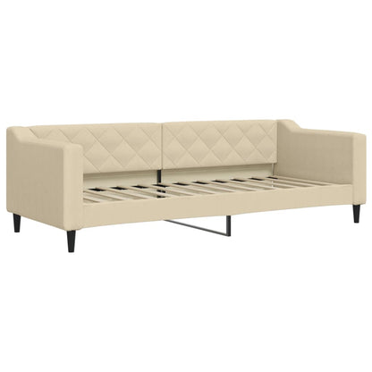 Divano Letto con Materasso Crema 80x200 cm in Tessuto | homemem39