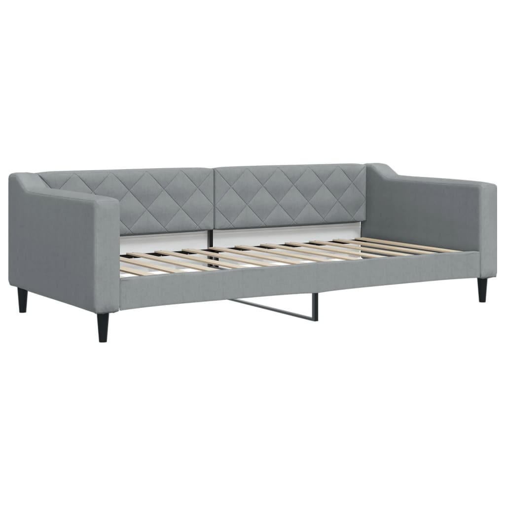 Divano Letto con Materasso Grigio Chiaro 90x200 cm in Tessuto - homemem39
