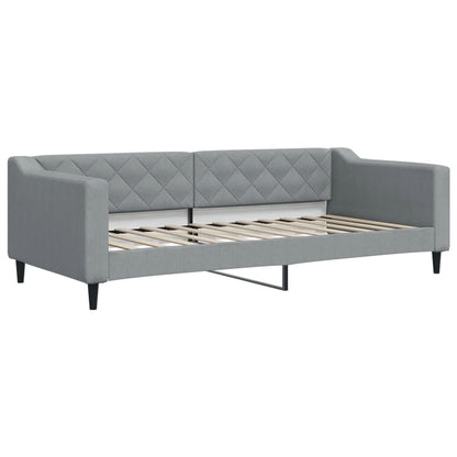 Divano Letto con Materasso Grigio Chiaro 90x200 cm in Tessuto - homemem39