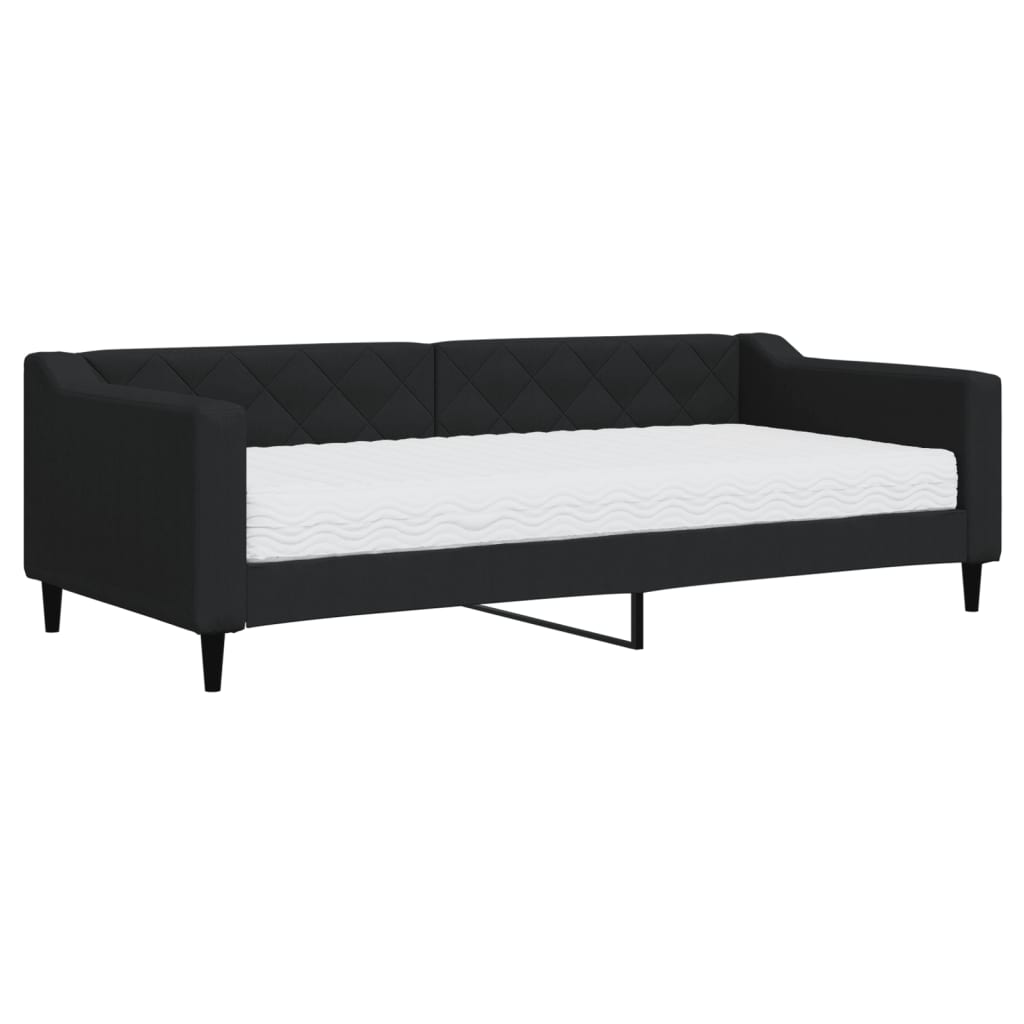 Divano Letto con Materasso Nero 90x200 cm in Tessuto - homemem39