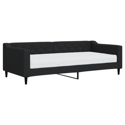 Divano Letto con Materasso Nero 90x200 cm in Tessuto - homemem39