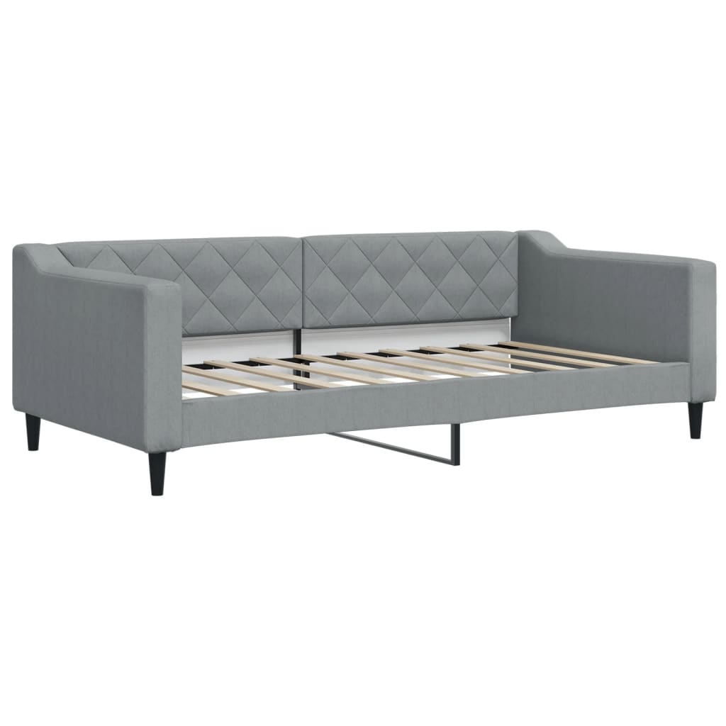 Divano Letto con Materasso Grigio Chiaro 90x190 cm in Tessuto - homemem39