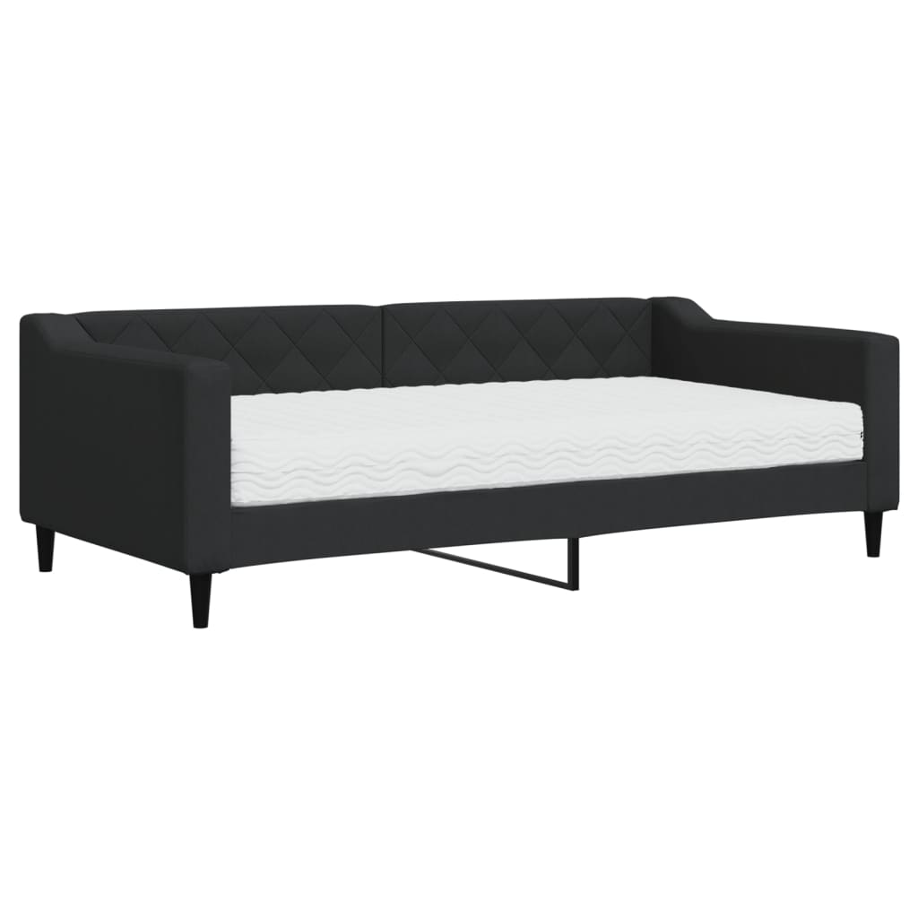 Divano Letto con Materasso Nero 90x190 cm in Tessuto | homemem39