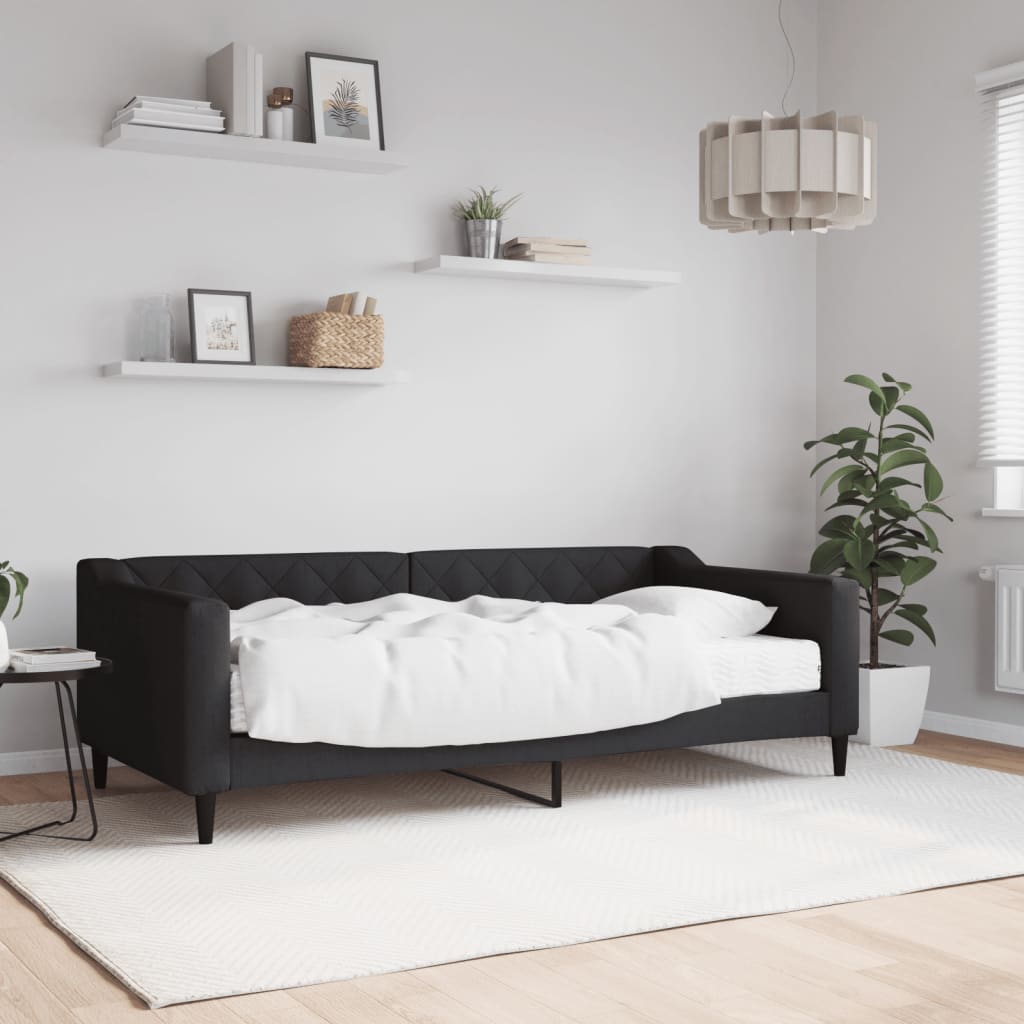Divano Letto con Materasso Nero 90x190 cm in Tessuto | homemem39