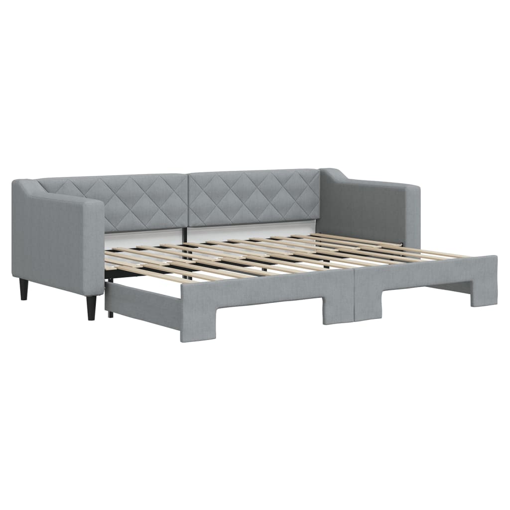 Divano Letto con Letto Estraibile Grigio Chiaro 80x200 Tessuto - homemem39