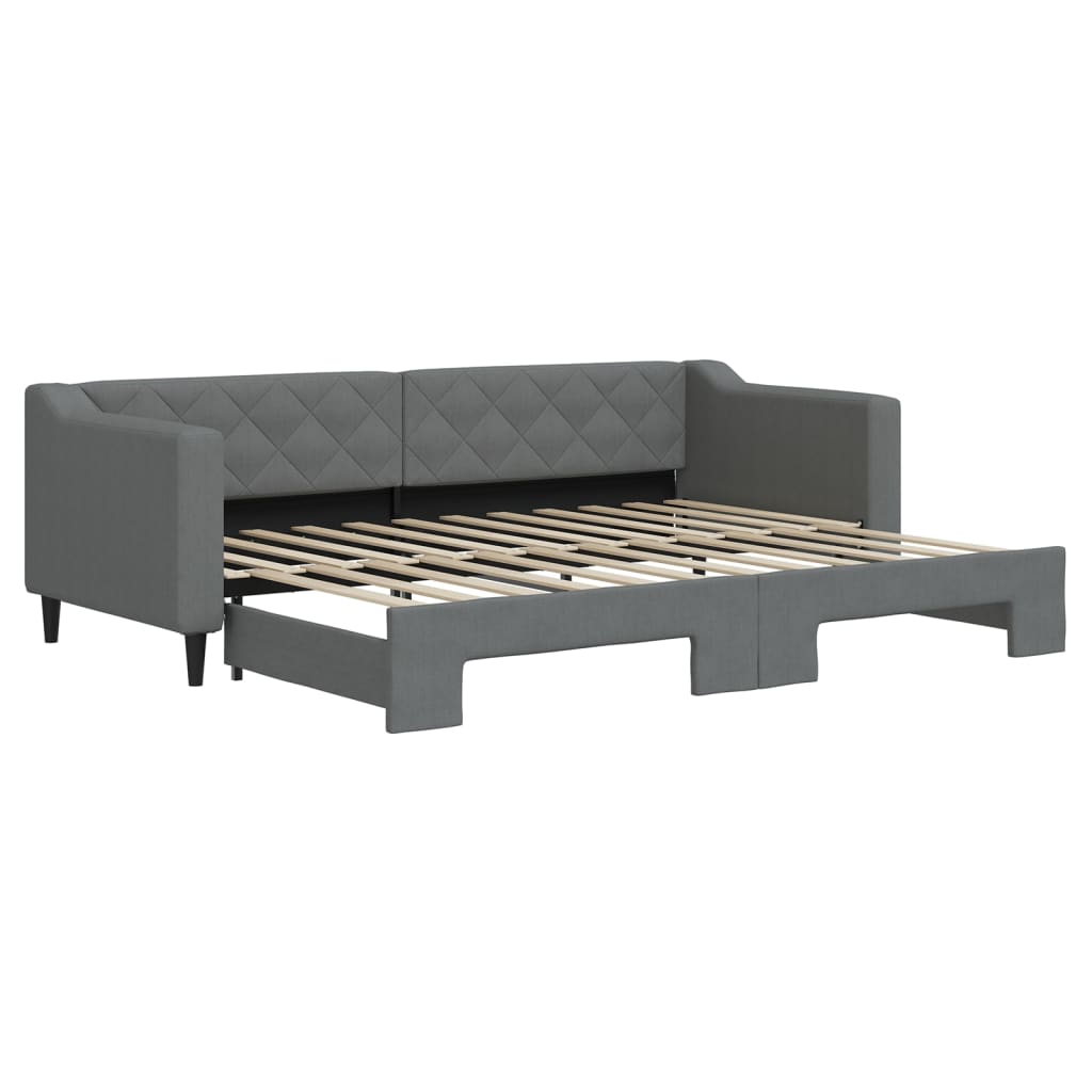 Divano Letto con Letto Estraibile Grigio Scuro 80x200 Tessuto - homemem39