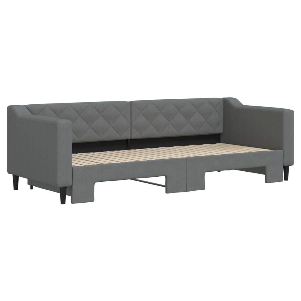 Divano Letto con Letto Estraibile Grigio Scuro 80x200 Tessuto - homemem39