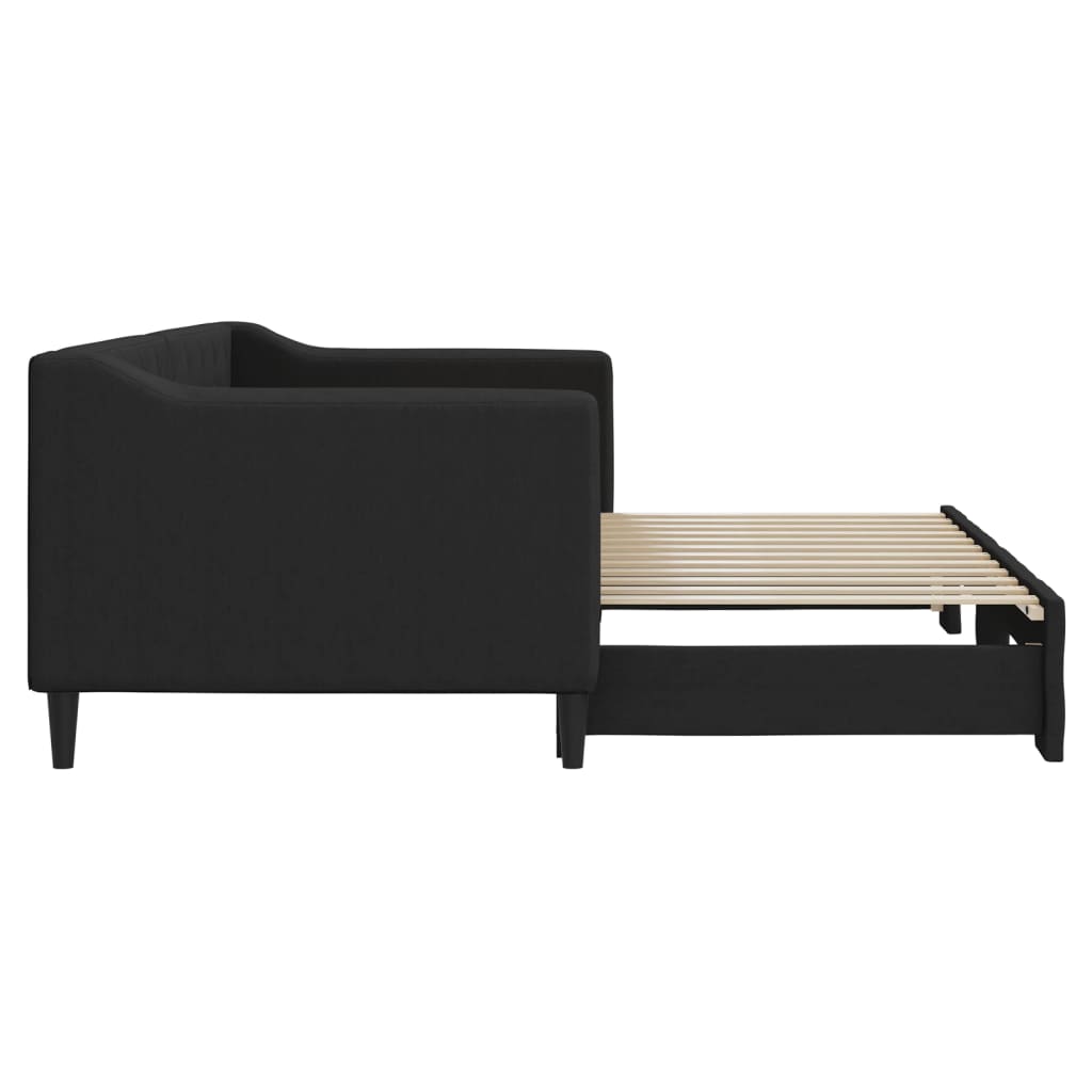 Divano Letto con Letto Estraibile Nero 80x200 Tessuto | homemem39