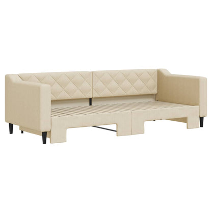 Divano Letto con Letto Estraibile Crema 80x200 cm Tessuto | homemem39