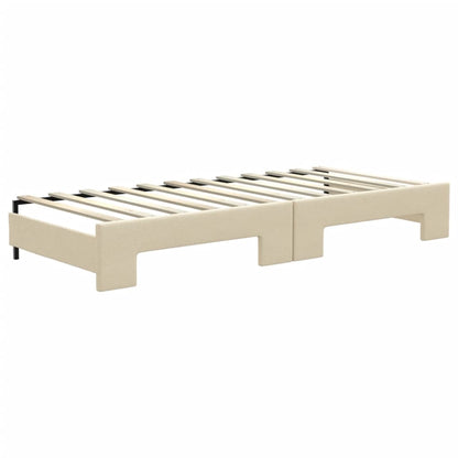 Divano Letto con Letto Estraibile Crema 80x200 cm Tessuto | homemem39