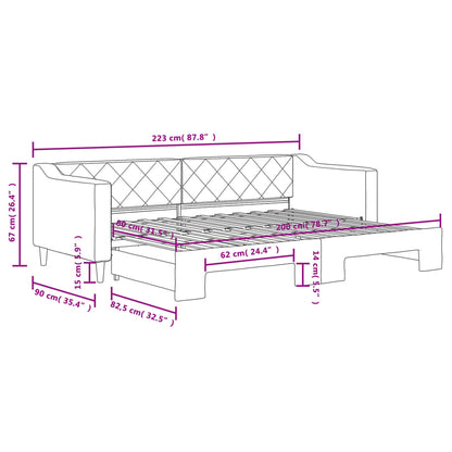 Divano Letto con Letto Estraibile Crema 80x200 cm Tessuto | homemem39