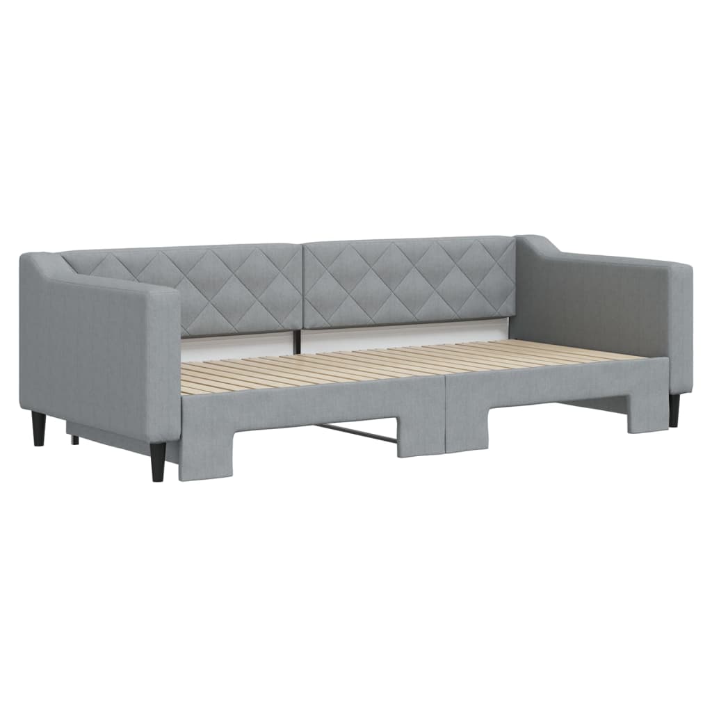 Divano Letto con Letto Estraibile Grigio Chiaro 90x200 Tessuto - homemem39