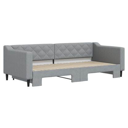 Divano Letto con Letto Estraibile Grigio Chiaro 90x200 Tessuto - homemem39