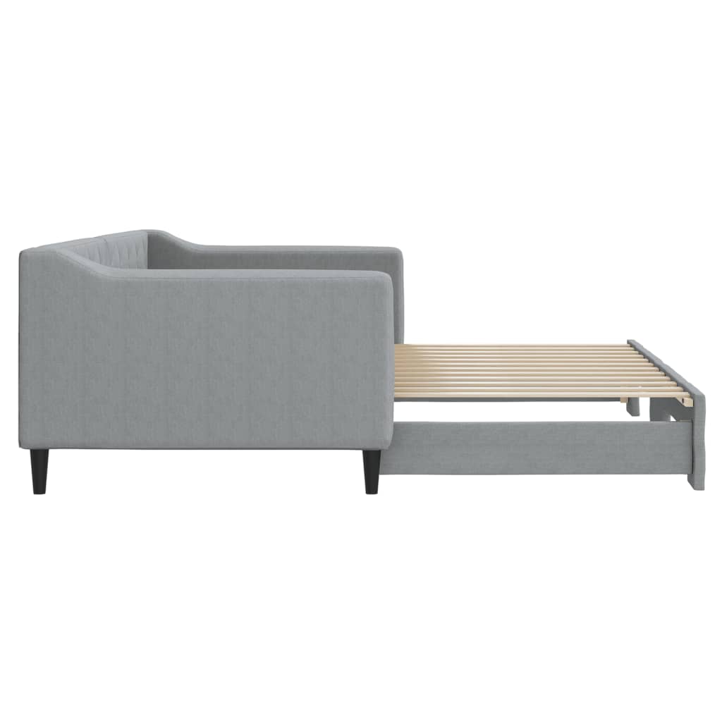 Divano Letto con Letto Estraibile Grigio Chiaro 90x200 Tessuto - homemem39
