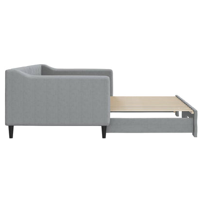 Divano Letto con Letto Estraibile Grigio Chiaro 90x200 Tessuto - homemem39