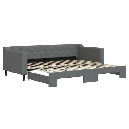 Divano Letto con Letto Estraibile Grigio Scuro 90x200cm Tessuto - homemem39