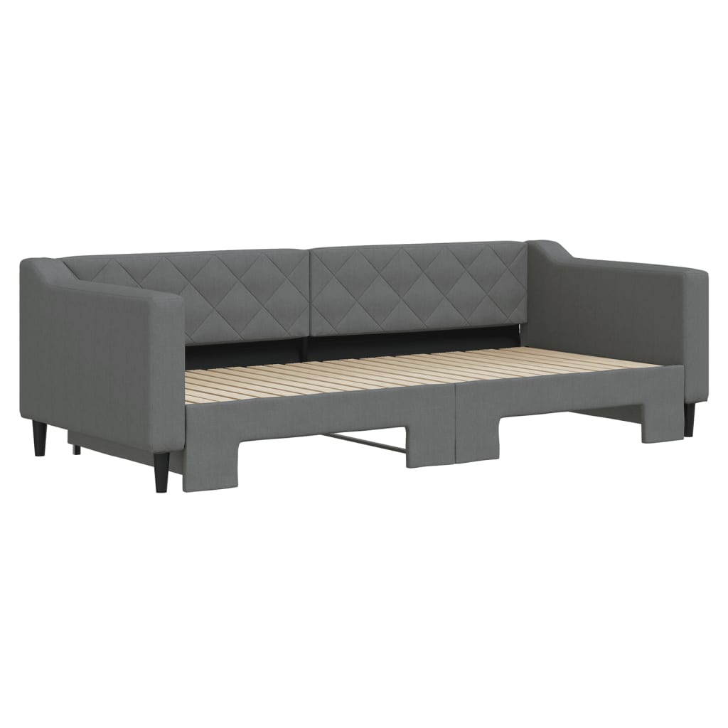 Divano Letto con Letto Estraibile Grigio Scuro 90x200cm Tessuto - homemem39