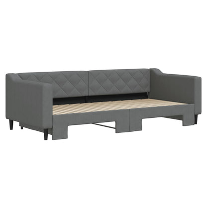 Divano Letto con Letto Estraibile Grigio Scuro 90x200cm Tessuto - homemem39