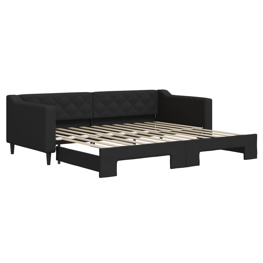 Divano Letto con Letto Estraibile Nero 90x200 cm in Tessuto - homemem39