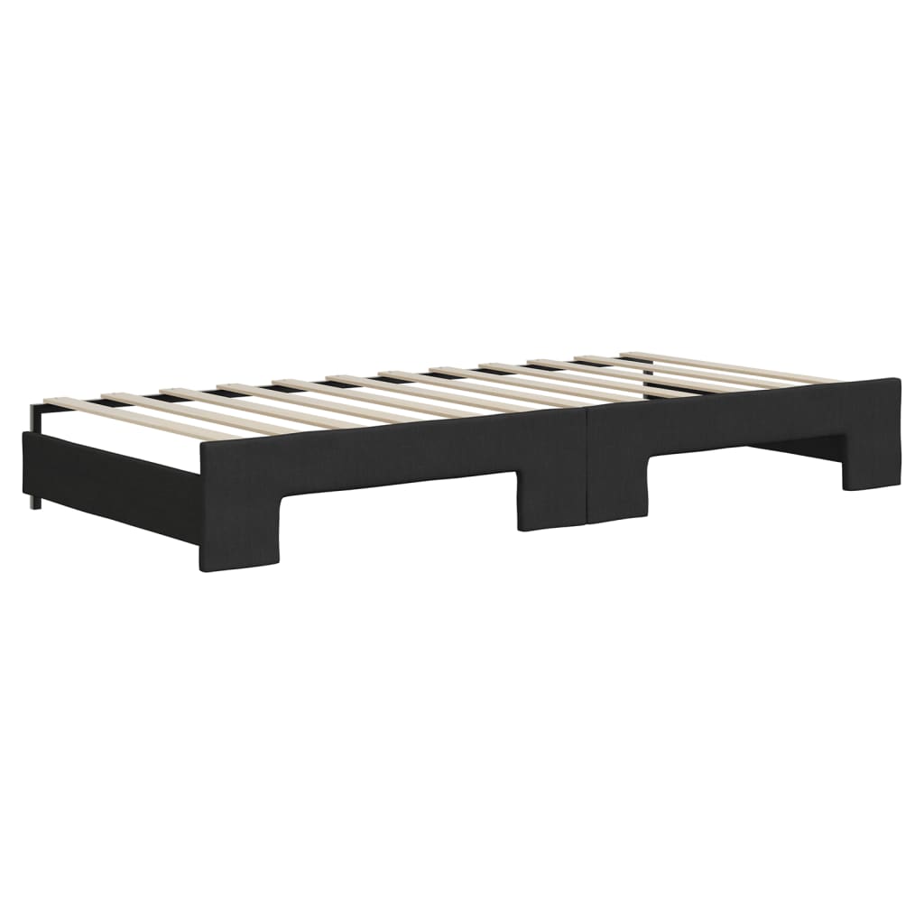 Divano Letto con Letto Estraibile Nero 90x200 cm in Tessuto - homemem39
