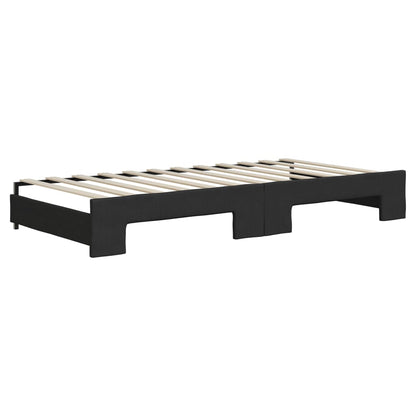 Divano Letto con Letto Estraibile Nero 90x200 cm in Tessuto - homemem39