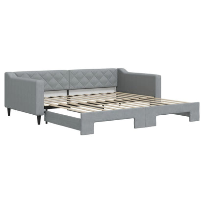 Divano Letto con Letto Estraibile Grigio Chiaro 100x200 Tessuto - homemem39