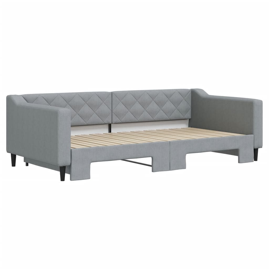 Divano Letto con Letto Estraibile Grigio Chiaro 100x200 Tessuto - homemem39
