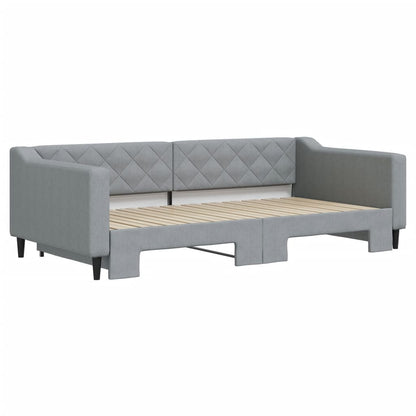 Divano Letto con Letto Estraibile Grigio Chiaro 100x200 Tessuto - homemem39